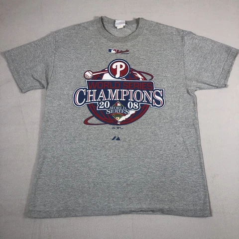 Philadelphia Phillies Shirt Adult Large Gray Baseball Athletic Cotton Mens U21 Cover