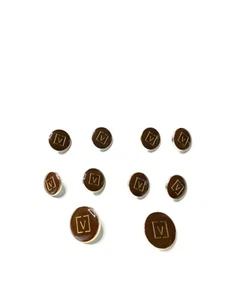 (10) VALENTINO V Logo Brown Gold Buttons Replacement Vintage Suit Front & Cuffs - Picture 1 of 5