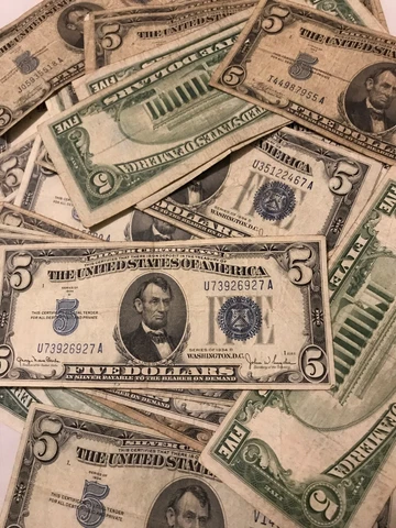 ✯ One RARE 1934 Blue Seal $5 Silver Certificate Note FIVE Dollar Bill Lot Money✯ Cover