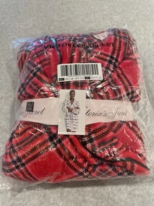 Victoria’s Secret Plush Holiday Bath Robe XL-XXL Red Plaid - Picture 1 of 6