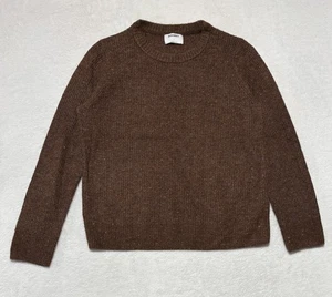 Suéter Antiguo Azul Marino Para Mujer Grande Marrón Acanalado Cuello Redondo Moteado Tejido Pullover Cálido - Imagen 1 de 6