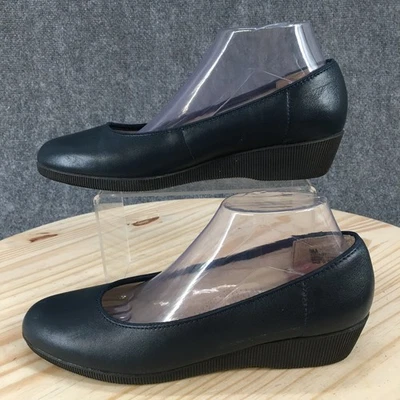 Sapatos Softspots Femininos 9 M Stephanie Slip On Sapatos Cunha Baixa Couro Azul Casual - Imagem 1 de 4