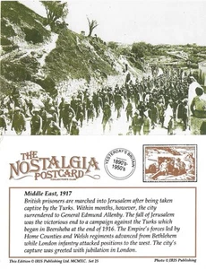 Postal Primera Guerra Mundial Jerusalén Palestina 1917 Capturado Tropa Británica Prisioneros Nostalgia - Imagen 1 de 3