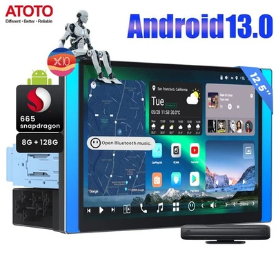 1 DIN 12.5" Flexview QLED AI Autoradio Android 13 8+128G 4G LTE Effetti luminosi - Immagine 1 di 4