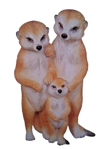 Set of 3 Meerkat Family Figurine for Indoor or Outdoor Use, Made of Polyresin. - Picture 1 of 6