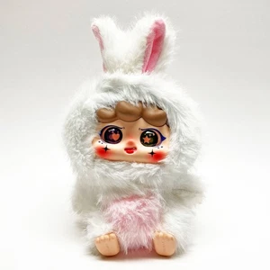 Portachiavi ciondolo peluche coniglio bianco MIGO Forest Party 'Cream Black Tea' - Foto 1 di 5