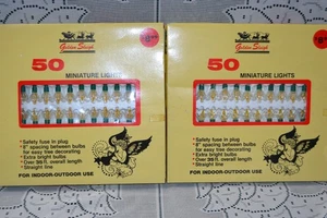 Vintage Weihnachten ~ Goldener Schlitten gelbe Miniatur Lichter Sets ~ Tulpe leichte Abdeckung - Bild 1 von 11