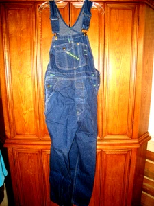 Key Blue Denim Jeans Latzhose Herren Größe 33X32 Eisenbahner Trucker Farmer Wear - Bild 1 von 6