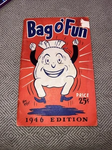 Bag O' Fun 1943 Edition William H Wood & Co Booklet Book Keep Em Smiling Vintage - Picture 1 of 4