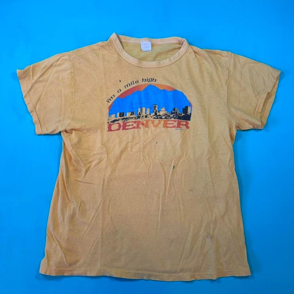 Camiseta vintage 1979 Denver milha alta gráfica ponto único vintage anos 70 colorado - Imagem 1 de 4