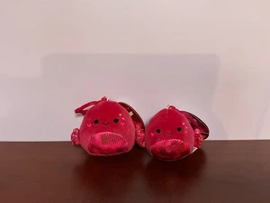 2 NUEVOS CON ETIQUETAS Squishmallows Barella Beta Fish 3.5" y 3" Clip-Ons San Valentín - Imagen 1 de 4