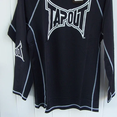 Tapout Shirt Mens XL Black/White MMA Long Sleeve Nylon/Spandex PRE OWNED - Image 1 of 4