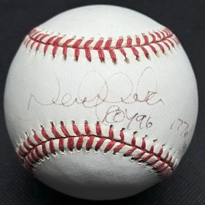 Derek Jeter ROY 96 Signed Logo Baseball Steiner COA New York Yankees HOF - Picture 1 of 3