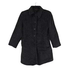 Anne Klein Coat Womens Charcoal Wool Blend Button-Front Pockets Size 4 - Picture 1 of 11