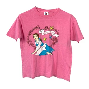 Vintage Beauty & The Beast Pink Crewneck Tee T-Shirt Girls M/L Signal Artwear - Foto 1 di 6