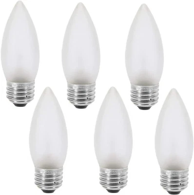 Frosted Flame Tip Chandelier Light Bulb-60W Incandescent Torpedo Tip Chandelier- - Image 1 of 4