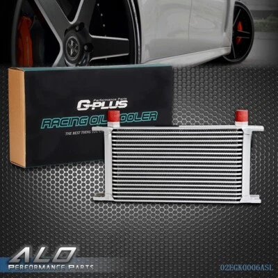 Universal 19 Row 10AN Aluminum Transmission Engine Oil Cooler Silver Foto 1 de 4