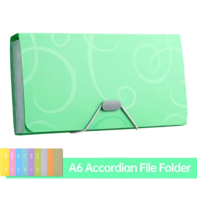 A6 Accordian File Folder Bill Organizer 13 Pockets Expanding File  with U6V5 - Image 1 of 4