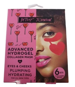 BETSEY JOHNSON~6 Sets Advanced Hydrogel Collagen Mask For Eyes & Cheeks - Picture 1 of 2