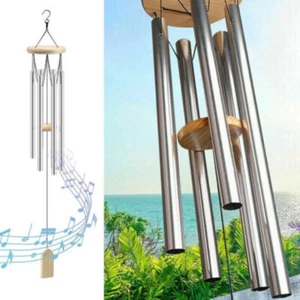 Carillon a vento 6 tubi grandi campane cappella tono profondo giardino esterno decorazione regalo - Foto 1 di 6