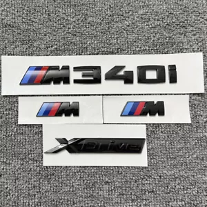 Gloss Black Rear Trunk Fender Emblem For 3 Series G20 M340i+XDrive+M Sport Badge - Foto 1 di 4