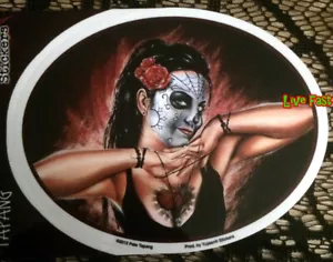 CALCOMANÍA SEXY NIÑA CALAVERA DE AZÚCAR PEGATINA PARACHOQUES VENTANA LOWRIDER CHICANO ARTE TATUAJE - Imagen 1 de 1