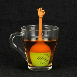 Teesieb Tee-Ei Lustige Handgesten Silikon Lose-Blatt-Gewürz-Diffusor - Bild 1 von 16
