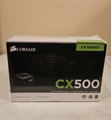 New Sealed Corsair CX500 ATX Power Supply/500W(CP-9020047-NA) - Image 1 of 4