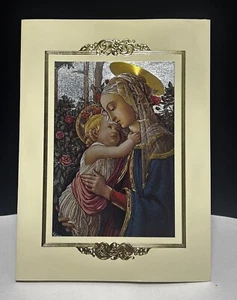 VTG Regency Holographic Christmas Card The Virgin with The Child by Botticelli - Picture 1 of 6