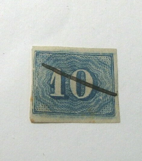 Brazil Stamp Scott# 32 Numeral 10 1854 H123 - Image 1 of 1