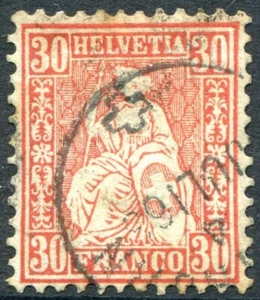 Switzerland 30 Ctms. 1862 Red US 1862 38 - Picture 1 of 1
