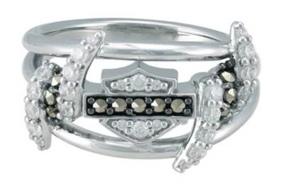 Harley-Davidson Women's Bling Barb Wire Ring, Shiny Sterling Silver HDR0525 - Image 1 of 2
