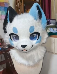 Fursuit Husky Fox Mascot (head + PAWS) Halloween Party Fur Cosplay A109 - Picture 1 of 5