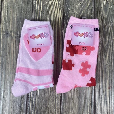 Calcetines Meijer para mujer San Valentín XOXO You'll Do You Complete Me 2 pares 4-10 Foto 1 de 4