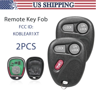 2 For 2001 2002 Chevrolet Silverado 1500 2500 3500 Remote Keyless Entry Key Fob - Image 1 of 4