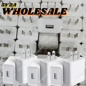 Bulk Lot 5V 2A USB Port Jack Wall Charger 5 Volt v 2 Amp AC to DC Power Adapter - Picture 1 of 14