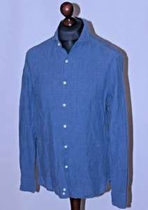 Boggi Milano Custom Fit mens easy formal shirt Size L 100% linen - Picture 1 of 7