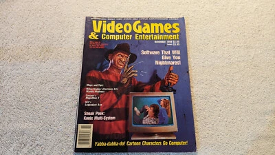 Vintage Freddy Krueger VIDEO GAMES & COMPUTER ENTERTAINMENT Magazine (Nov 1989)! Foto 1 de 4