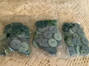 Craft Sewing Buttons Lot Over 200 - 2 Sizes Turquoise Color - new - Picture 1 of 2