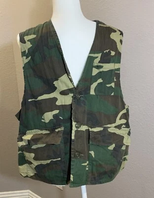 Vintage Hunters Choice Vest Mens XXL Green Brown Camo Waterfowl Game Hunting EUC - Image 1 of 4