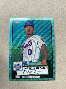 2021 Topps Chrome Platinum Marcus Stroman Aqua Wave Refractor New York Mets - Picture 1 of 2