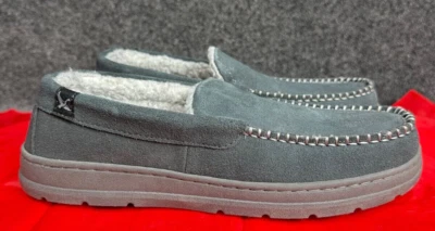 NUEVO Zapatilla de gamuza Eddie Bauer Loudon para hombre, talla 8-9 forrada de piel de carbón M/espuma Foto 1 de 4