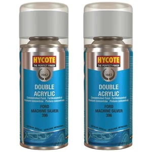 Hycote Colour Spray Paint Ford Machine Silver (Metallic) 150ml Fast Dry x2 - Picture 1 of 8