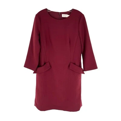 Eliza J Dress Womens Size 14 Burgundy Classic All-Occasion Lined Pockets - Image 1 of 4