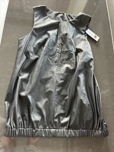Cue Leather Look Black Top Size 10 - Picture 1 of 7