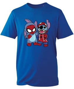 Lilo & Stitch Spiderman T-Shirt, Marvel Spider Stitch Funny Love Kids Adults Top - Picture 1 of 5