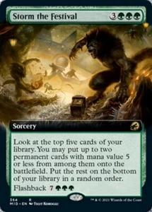 Extended Art STORM THE FESTIVAL mtg NM Innistrad: Midnight Hunt Rare - Picture 1 of 1