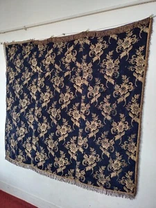 Vintage french or Italian velvet textile fabric floral fragment panel it880 - Picture 1 of 22
