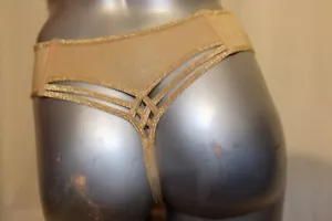 MARLIES DEKKERS 7cm Thong String Tanga DAME DE PARIS sand and golden XS NEU - Bild 1 von 2