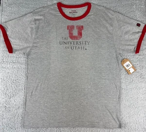 Izod Collegiate University of Utah grau & rot T-Shirt mit rotem Besatz Herren L neu mit Etikett - Bild 1 von 12